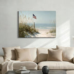 Ship Next Day – Patriotic Canvas Wall Art, American Flag Pictures, Framed Canvas Prints, Americana Wall Decor, Coastal Beach Canvas Prints, Living Room Artwork, Rustic Farmhouse Decor - Image 2
