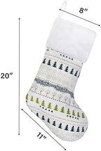 GEXWORLDWIDE GEX New Personalized Christmas Stockings 5 Pack Embroidery Custom Name for Family 20" Large Farmhouse Stockings Green Plush Felt Sequins Fireplace Decorations Hanging Ornament (5 Pack) - Image 3
