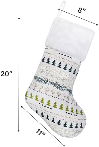 GEXWORLDWIDE GEX New Personalized Christmas Stockings 5 Pack Embroidery Custom Name for Family 20" Large Farmhouse Stockings Green Plush Felt Sequins Fireplace Decorations Hanging Ornament (5 Pack) - Image 3