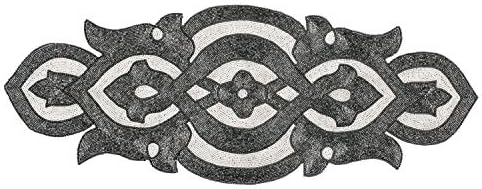 Lightnpro Beaded Table Runner Elegant Infinity Design - Handmade Glitz Table Décor for Weddings, Parties, Holidays, Gifting & Everyday Use - Decorative Centerpiece Accent - 13x36 Inch - Mercury by Lightnpro