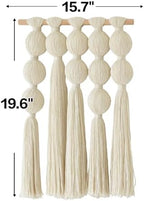 Macrame Wall Hanging Geometric Yarn Spheres Cotton Tassel Art 15.7"W*19.6"L - Image 5