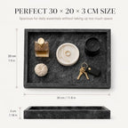 Natural Marble Decorative Tray, 11.8"x7.87" Solid Stone Serving Tray with Raised Border, Versatile Rectangle Organizer for Entryway Key, Coffee Table, Nightstand, Jewelry & Home Accent (Black) - Image 7