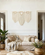Tempospark Macrame Wall Hanging, 43"x32" Boho Wall Tapestry, Large Wall Art for Bedroom, Living Room, Dining Room, Nursery, Gallery, Office (Wood Bead) - Image 2