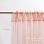 30x10ft Peach Tulle Backdrop Curtain with Lights String for Parites, Sheer Backdrop Curtains for Wedding Baby Shower Birthday Party Photo Shoot Decorations - Image 2