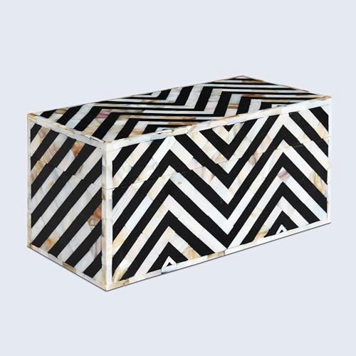Handicrafts Home Large Decorative Storage Box with Lid– 10x5x5” Coffee Table Organizer, Keepsake-Decorative Boxes for Home Decor, Stylish Decorative Box for Office Décor-Nacre Trance - Image 6
