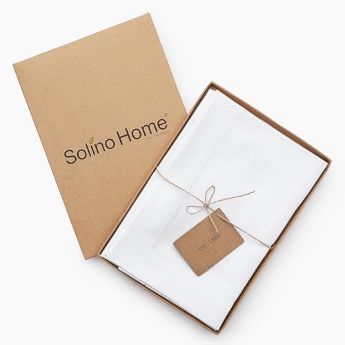 Solino Home 100% Pure Linen Napkins White Hemstitch, 20 x 20 in, Set of 4 - Image 4