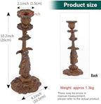 Sungmor Cast Iron Candle Holder, 10.2in Rust Noblewoman Figurine Design - Image 6