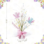 Glitzhome 21" H Easter Glitter Table Tree Decor Easter Gifts Artificial Egg and Hat Tree Table Centerpiece Decoration for Party Festival Home Decor - Image 2