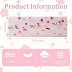 BINBE 12pcs Daisy Spring Table Runner Embroidery Gauze 10FT Florals Seasonal Tulle Holiday Birthday Kitchen Dining Table Decor for Home Party Pink - Image 4