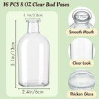 YOUEON 16 Pack Clear Glass Bud Vases, Small Bud Vases in Bulk, Glass Flower Vases for Centerpieces, Vintage Decorative Bottle Vases for Flowers, Home Decor, Wedding Reception, Office - Image 2