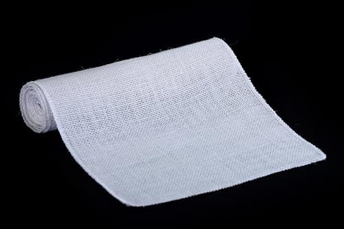 MDS® Pack of 20 Natural Burlap Table Runner, 12 x 72 Inch, Jute Rustic Farmhouse Boho Table Decor for Wedding Reception, Dining Table, Bridal Shower, Baby Shower & Party Decorations - White - Image 4