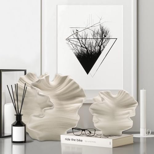 Ceramic Vase - Set of 2 for Home Decor,White Flower Shape Pampas Vases Minimalist Nordic Boho Style for Modern Farmhouse Decor, Living Room、 Kitchen、Mantle、Bedroom、Dining Table、Office - Image 7