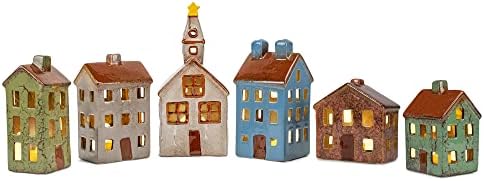 Mark Feldstein Village Houses & Church LED Tea Light Figurines, 12 Pc by MarkFeldsteinAssociates