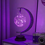 LED Decorative lamp Table lamp 3D Magic Moonlight Wrought Iron Night Light Christmas Home Decoration Birthday Gift USB Power Supply 5.5 * 5.1 * 11 inches （A Purple） by HFHungkeong