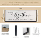 comurdyo And So Together They Built A Life They Loved Sign 32×12 Inch Black - Image 2