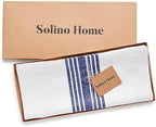Solino Home 100% Pure Linen Table Runner, 14 x 60 in, Navy and White Stripe - Image 6