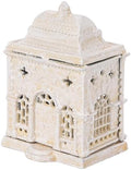 Sungmor Cast Iron Tealight Candle Holder - Rustic White Miniature Castle by Sungmor