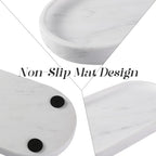 Koville White Marble Oval Tray for Bathroom Countertop, 10" x 5" Natural Marble Vanity Trays, Stone Perfume Organizer Tray for Decor, Jewelry Dish Perfume Trays for Dresser - Image 5