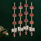 TIED RIBBONS 4 Pcs Kamdhenu Indian Hanging Decorations | Plastic, 2 feet | Lotus Wall Hanging for Backdrop Decoration, Diwali Decoration, Pooja, Mandir, Ganesh Chaturthi Decoration - Image 2