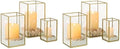 NUPTIO Hurricane Candle Holder Centerpieces: 6 Pcs Glass Candles Lantern by Nuptio