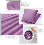 Nestl Throw Pillow Covers, Cozy Velvet Decorative Pillow Cases 24 x 24 Inches, Soft Solid Couch Pillow Covers for Sofa, Bed and Car, Set of 4 - Lavender Dream - Image 3