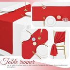 12 Pack Red Polyester Table Runner,12x72 inch Christmas Table Runner Washable and Reusable Rustic Farmhouse Polyester Table Runners for Wedding Birthday Parties Graduations Christmas Decor - Image 6