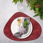 ADRIMER Placemats, Heat Resistant Round Placemats Set of 12 Washable 13 x 17 Inch, Waterproof Table Mats Wipeable for Kitchen, Dining Room Table Christmas Decor, Wine Red - Image 6