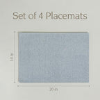 Over&Back Set of 4 Woven Chambray Placemats - Colorful Dining Table Mat - 100% Cotton - Machine Washable - Kitchen and Home Decor - Blue - 14" L X 20" W - Image 5