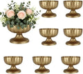 Retro Gold Vases for Centerpieces Set of 8 Brass Metal Vases for Flowers Decorative Pedestal Bowl for Table Centerpieces Floral Arrangments on Housewarming Wedding Party by Unknown