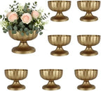 Retro Gold Vases for Centerpieces Set of 8 Brass Metal Vases for Flowers Decorative Pedestal Bowl for Table Centerpieces Floral Arrangments on Housewarming Wedding Party by Unknown