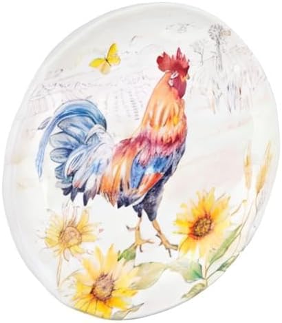 UP Sunshine Rooster Melamine Round Dessert Plates, Small Serving Plates, for Appetizer, Snacks, and Side Dishes, Multicolor, 6 Inch, Set of 4 - Image 5