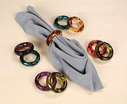 Unique Artisan Resin Napkin Rings Set of 36, Luxurious Modern Table Decor, High-End Designer Napkin Holders for Sophisticated Dining, Everyday Use & Outdoor Dining (Pastel) - ALPHA Living HOME - Image 2