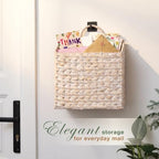 84ECO Set of 2 White Wicker Hanging Baskets - Image 2