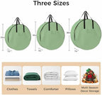 24 Inch Round Storage Bag 1 Pack,Avocado Green Solid Color Waterproof Wreath Storage Container with Handles&Zipper Modern Minimalist Style Closet Organizer Bags Garland Box - Image 7