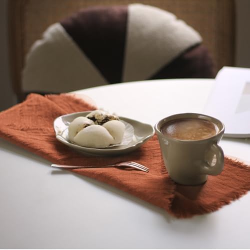 Handmade Cloth Napkins 100% Cotton Napkins with Fringe，Delicate Handmade Cloth Napkins for Dinners, Parties, Weddings and More，18 x 18 Inch Set of 12 - Terracotta - Image 4