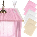 6 Pcs Pearl Tulle Table Runners Bohemian Country Tulle Lace Table Runner 120 Inch 10 Ft White Champagne Pink Lace Fabric for Home Dining Wedding DIY Craft by Hillsuren