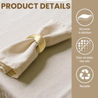 52 Pcs Gold Napkin Rings,Table Metal Napkin Ring Holders Cloth Table Setting Decorations for Wedding, Dinners Party, Anniversary, Birthday (Classic) - Image 3