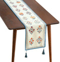 ISAENNE Designer French Linen Long Table Runner,102"x12"-Floralsea B by Isaennehomedecoration