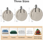 24 Inch Round Storage Bag 2 Pack,Watercolor Minimalist Pure Color Waterproof Wreath Storage Container with Handles&Zipper White Modern Art Closet Organizer Bags Garland Box - Image 7