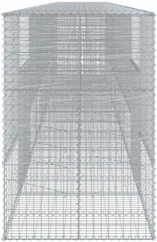 vidaXL Gabion Basket with Cover 354.3"x39.4"x59.1" Galvanized Iron - Image 6