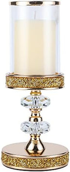 Candle Holder, Pillar Candle Holders, Crystal Candlesticks Holder for Wedding, Parties, Events, Chirstmas,Home Decor, Table Centerpieces CH028D (M) by Hanjue