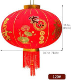 Silk Lantern Oriental, Round Red Lanterns, Large Silk Lantern with Golden Fu, Lunar New Year Decorations for Chinese New Year(Harmony,120# 2pcs) - Image 7