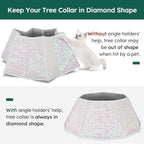 HarcoHome Glitter Christmas Tree Collar for 8ft Trees, 26.8" D Sparking Sequins Tree Skirt, Foldable Shiny Tree Ring, Handmade Tree Stand Base Cover for Xmas Tree Decoration (Pink Glitter) - Image 5