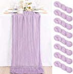 Lilac Purple Cheesecloth Table Runner Fall Wedding Party Decor 10ft, 8 Pack by MLMC