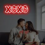 XOXO Neon Sign, Red 15″ × 5.7″ LED Light with Romantic Heart Accents - Image 7