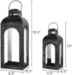 NEEDOMO Lanterns Decorative Indoor,Set of 2 Outdoor Lanterns for Porch, 20" Metal Frame Candle Holders Hanging Lights,with Glass, Spring, Fall, Christmas - Image 3