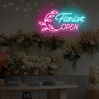 Florist Open Neon Sign for Flower Shop Storefront Window Business Decor - Image 3