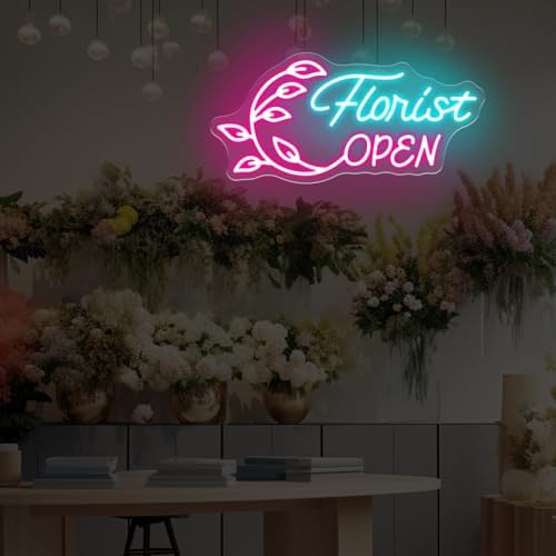 Florist Open Neon Sign for Flower Shop Storefront Window Business Decor - Image 3