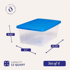 HOMZ Snaplock, Small Clear Plastic Storage Organizer Bins w/Lids, 4 Pack - Image 4