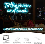 To the Moon and Back Neon Sign, Ice Blue LED Light for Bedroom Dimmable - Image 5